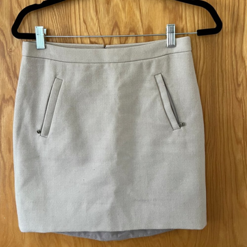 JCREW Wool Mini Skirt Size 0 - Cream